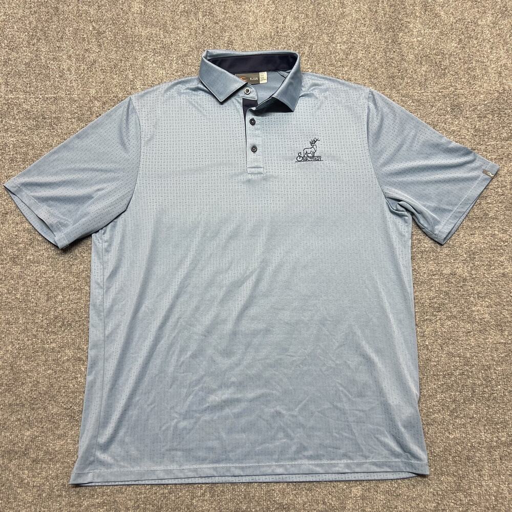 KJUS Savin Structure Polo Shirt Mens EU 52 / L Blue Sanctuary Golf Performance